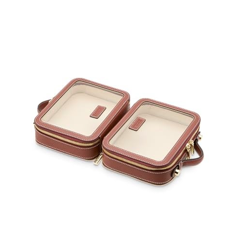 ETOILE - Small Twin Cosmetic Case Ginger Brown - Dual Compartment Cosmetic Beauty Organizer & Toiletry Case - Image 3