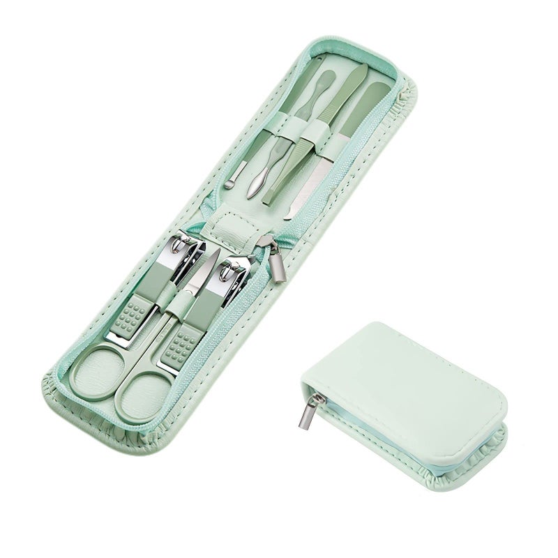 NEMIBAD Manicure Set Nail Clippers Pedicure Kit -7 Pieces Stainless Steel Travel Nail Kit, Travel Essentials Purse Essentials Professional Grooming Kits, Manicure Kit with Zipper Portable Pack - Image 1