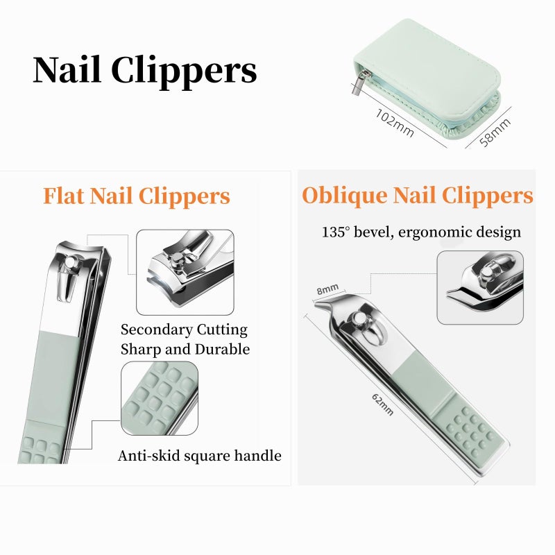 NEMIBAD Manicure Set Nail Clippers Pedicure Kit -7 Pieces Stainless Steel Travel Nail Kit, Travel Essentials Purse Essentials Professional Grooming Kits, Manicure Kit with Zipper Portable Pack - Image 5