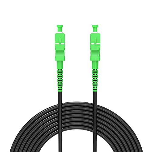 Jeirdus 5M SC/APC to SC/APC Outdoor Armored Simplex 9/125 SM Fiber Optic Cable Jumper Optical Patch Cord Singlemode 5Meters 16ft SC-SC - Image 1