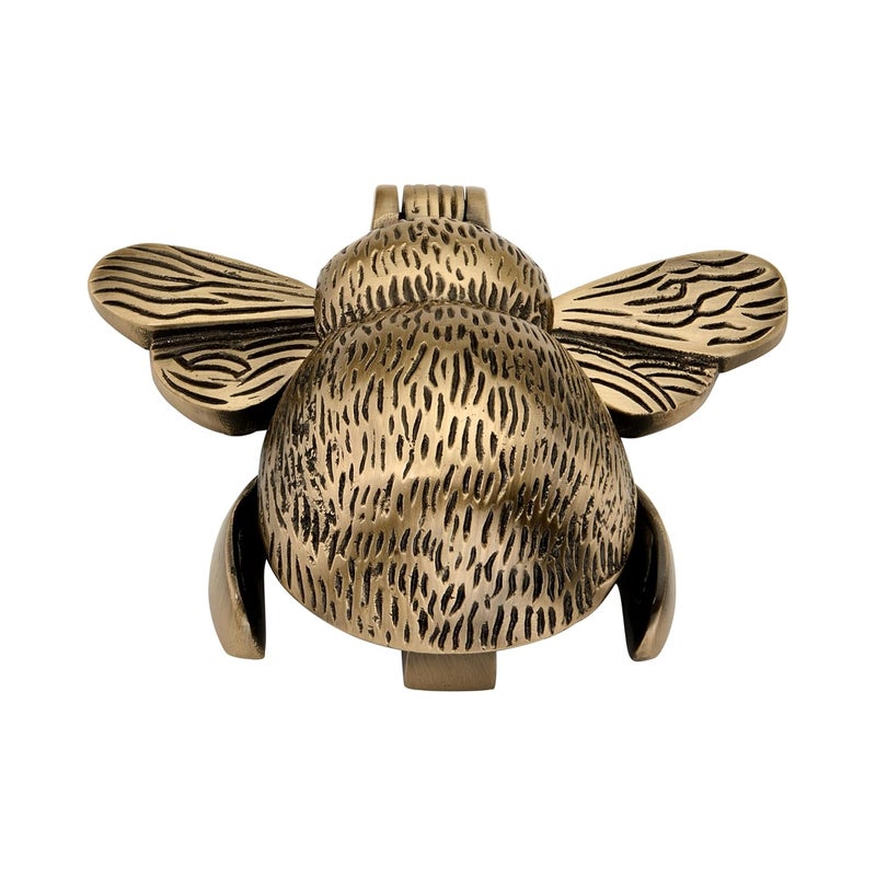 DEVDECOR Antique Brass Ring Door Knocker – Vintage Round Handle with Textured Grip for Main Door, Gate, or Cabinet – Classic Decorative Hardware (3.6x4.7 inch) - Image 2