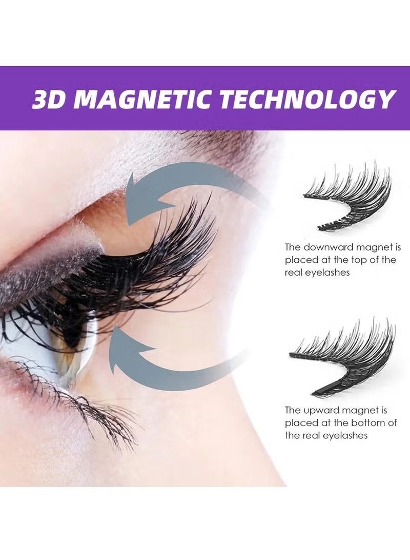 Dougez Magnetic Eyelashes with Applicator Reusable Magnetic Lashes No Glue Needed Magnetic Eyelashes without Eyeliner Cat Eye Natural Look Magnetic Eyelashes Magnetic Lashes - Image 5