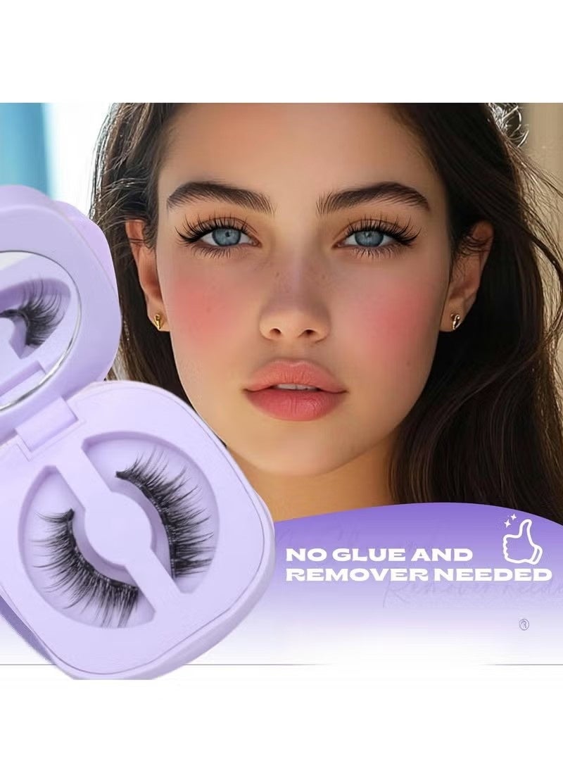 Dougez Magnetic Eyelashes with Applicator Reusable Magnetic Lashes No Glue Needed Magnetic Eyelashes without Eyeliner Cat Eye Natural Look Magnetic Eyelashes Magnetic Lashes - Image 2