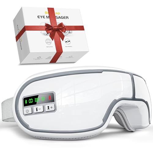 Beinkap Eye Massager with Heat Music Compression Adjustable Sleep Mask Massage Holiday Birthday Gifts for Women Men Eye Massager for Migraine Reduce Stye Eye Eye Strain Relief Improve Sleep