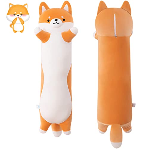 SNOWOLF Shiba Inu Soft Plush Pillow Long Cute Corgi Dog Plush Husky Plush Pillow Akita Plushie Body Pillow Stuffed Animals Toy for Adults Kids Gift 70cm2755Inch - Image 1