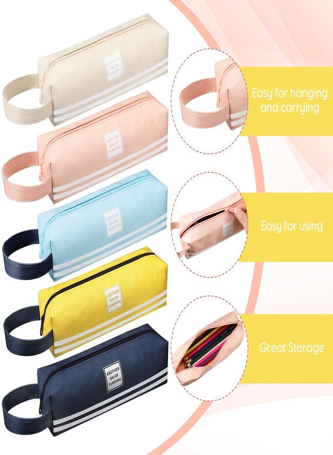 Mooliwe 25 Pcs Small Pencil Case Bulk Slim Pencil Pouch with Zipper Aesthetic Stationery Cute Square Waterproof Portable Storage Bag Makeup Bag for Marker Cosmetic - Image 3