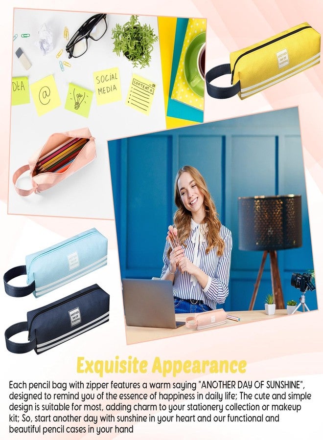 Mooliwe 25 Pcs Small Pencil Case Bulk Slim Pencil Pouch with Zipper Aesthetic Stationery Cute Square Waterproof Portable Storage Bag Makeup Bag for Marker Cosmetic - Image 4