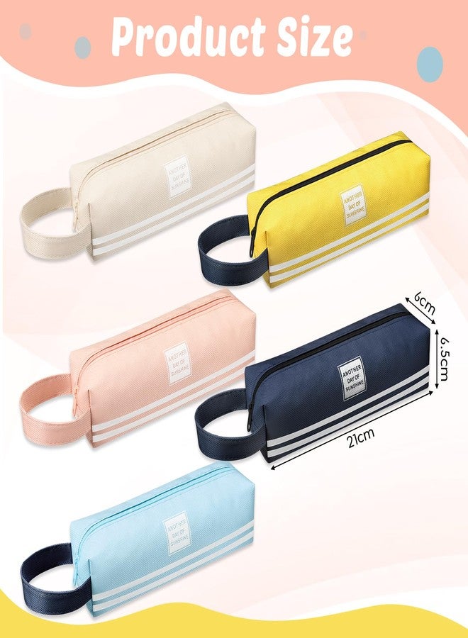 Mooliwe 25 Pcs Small Pencil Case Bulk Slim Pencil Pouch with Zipper Aesthetic Stationery Cute Square Waterproof Portable Storage Bag Makeup Bag for Marker Cosmetic - Image 2