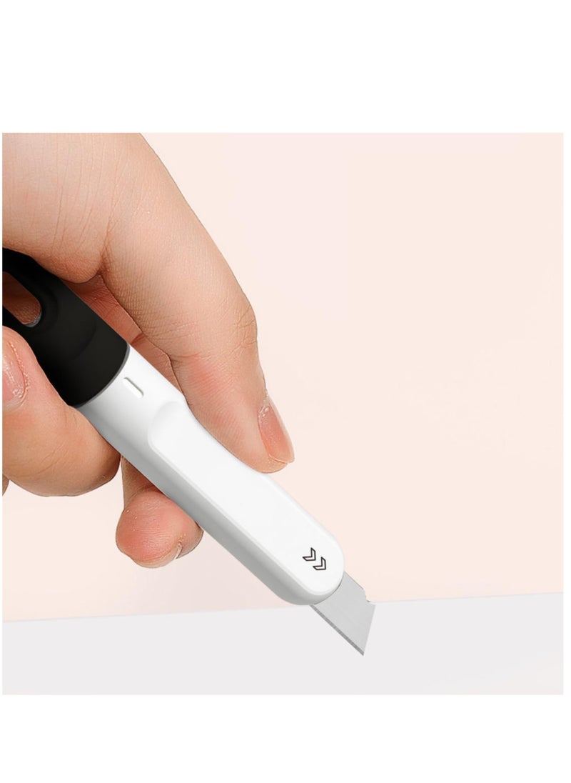 Excefore - Small Box Cutter, 3 PCS Small Utility Knife, Mini Box Cutter for Women Rotate to Retract Box Opener, Retractable Box Cutter, Package Opener, Box Cutters for Home Office Travel and DIY - Image 1