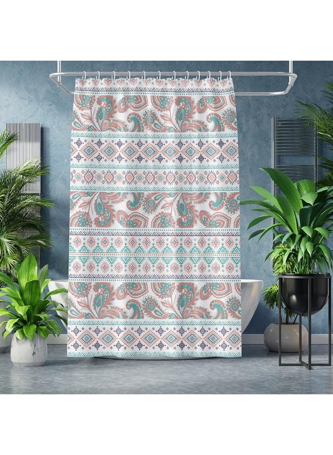 السرعوف الذهبية ستارة حمام GOLD MANTIS مقاس 71 × 71 بوصة (182 × 182 سم) - مقاومة للماء، خالية من التجاعيد، سريعة الجفاف، مصنوعة من البوليستر مع 12 فتحة معززة - تصميم مطبوع عصري (Pandya) - Image 1