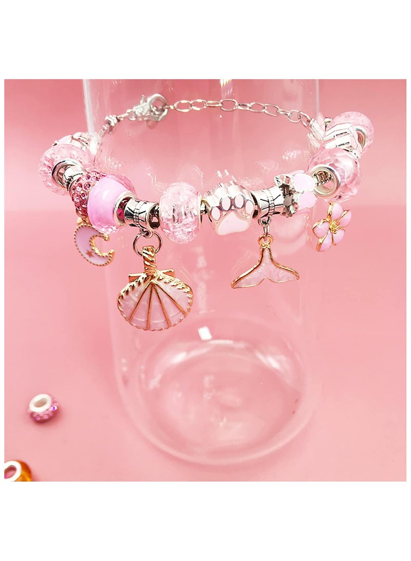 سوفام 66 مجموعة صنع أساور قطعية للفتيات، مجموعة أساور ساحرة مع صندوق مجوهرات، أساور للحرف اليدوية، هدية للبالغين والأطفال، هدية للفتاة البالغة من العمر 8-12 سنة (وردية) - Image 4