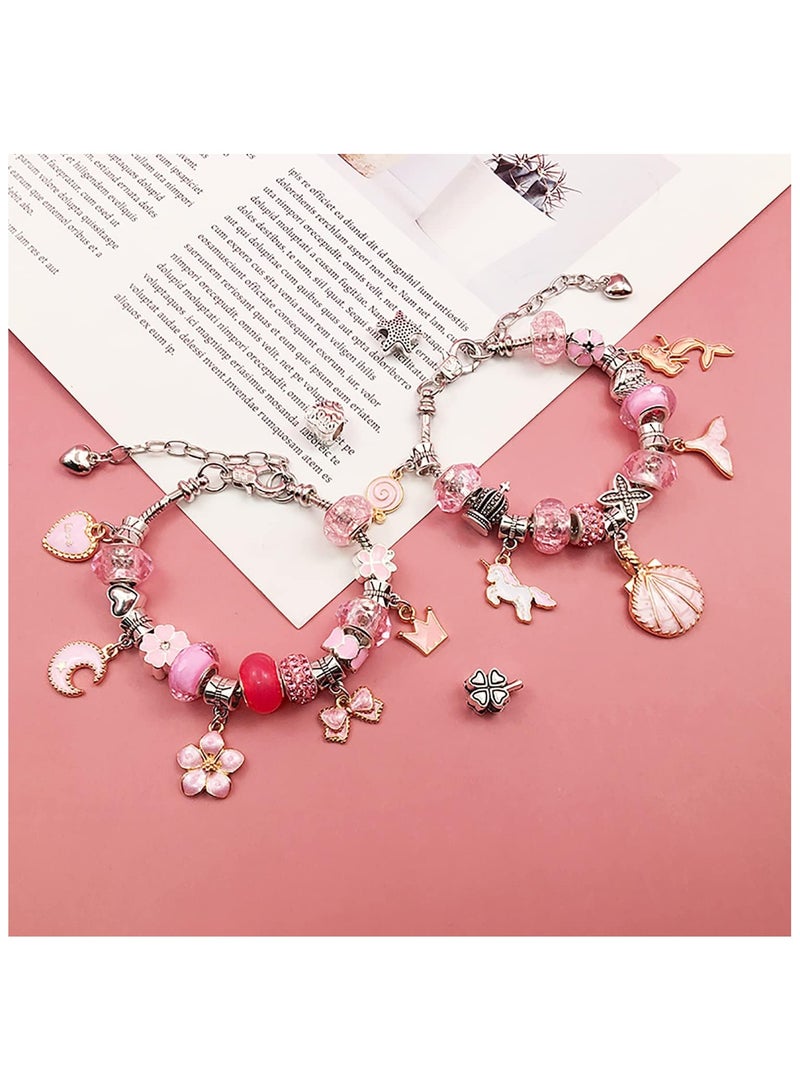 سوفام 66 مجموعة صنع أساور قطعية للفتيات، مجموعة أساور ساحرة مع صندوق مجوهرات، أساور للحرف اليدوية، هدية للبالغين والأطفال، هدية للفتاة البالغة من العمر 8-12 سنة (وردية) - Image 5