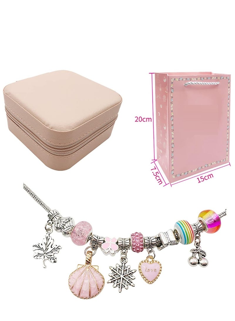 سوفام 66 مجموعة صنع أساور قطعية للفتيات، مجموعة أساور ساحرة مع صندوق مجوهرات، أساور للحرف اليدوية، هدية للبالغين والأطفال، هدية للفتاة البالغة من العمر 8-12 سنة (وردية) - Image 2