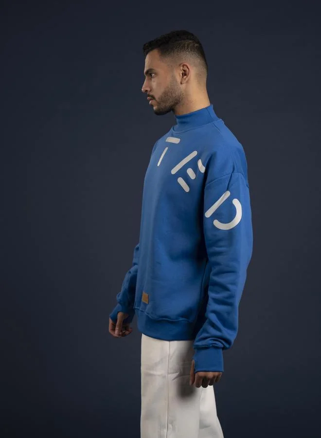 Take Two Blue Blue Printed Pullover Sweatshirt - Unisex By Noted for Men | Best Price UAE