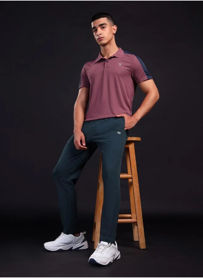 تكنوسبورت Technosport Solid Slim Fit Trackpants with Drawstring