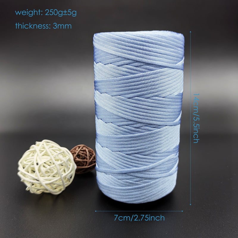 250G 3Mm Wide Glossy Textured Cylinder Band Yarn 4 Light Coffee For Hand Crochet Knitting Hats Bags Cushions Handmade Creation Artworks - Image 3