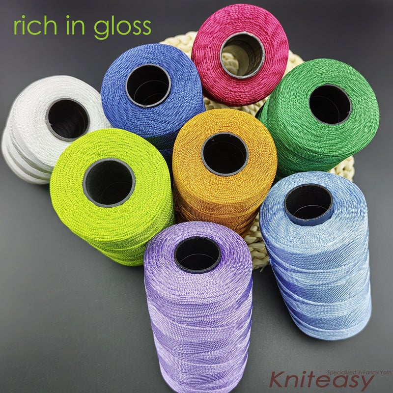 250G 3Mm Wide Glossy Textured Cylinder Band Yarn 4 Light Coffee For Hand Crochet Knitting Hats Bags Cushions Handmade Creation Artworks - Image 2