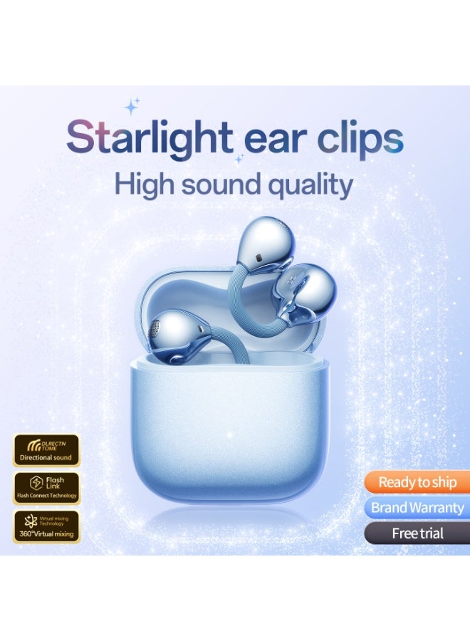 caijin Clip-on open-ear wireless Bluetooth 6.0 headphones—featuring an ultra-long 45-hour battery life, IPX6 water resistance, and touch controls; comfortable to wear with clear, crisp sound quality; an open-ear design that makes them an ideal choice for women and children, as well as for sports, fitness, and daily use - Image 4