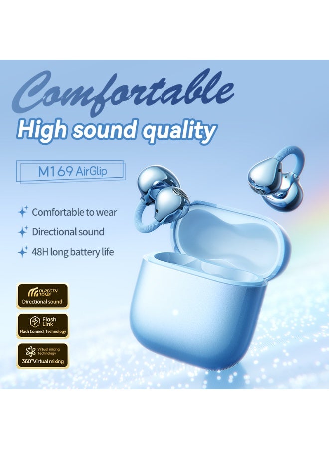 caijin Clip-on open-ear wireless Bluetooth 6.0 headphones—featuring an ultra-long 45-hour battery life, IPX6 water resistance, and touch controls; comfortable to wear with clear, crisp sound quality; an open-ear design that makes them an ideal choice for women and children, as well as for sports, fitness, and daily use - Image 2