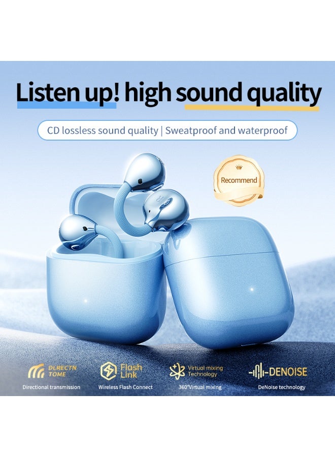 caijin Clip-on open-ear wireless Bluetooth 6.0 headphones—featuring an ultra-long 45-hour battery life, IPX6 water resistance, and touch controls; comfortable to wear with clear, crisp sound quality; an open-ear design that makes them an ideal choice for women and children, as well as for sports, fitness, and daily use - Image 3