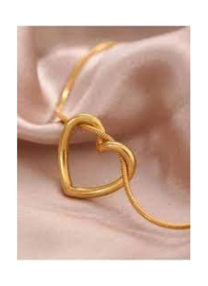 Generic - Stainless steel accessory necklace - unique, elegant and distinctive heart shape design - golden color - Image 1