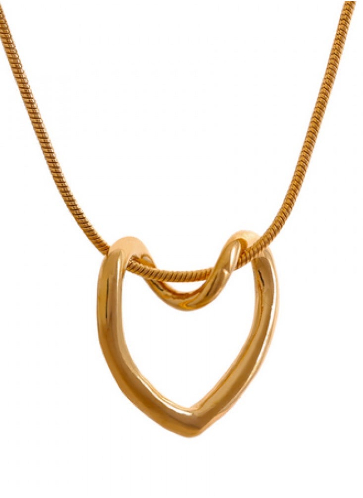 Generic - Stainless steel accessory necklace - unique, elegant and distinctive heart shape design - golden color - Image 1