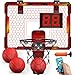 HYES Remote Control Basketball Hoop Indoor with 7 LED Lighting Mini Basketball Hoop with Electronic Scoreboard 3 Modes Over Door Basketball Hoop Basketball Toys Sport Gifts for Kids Adults red - Image 3