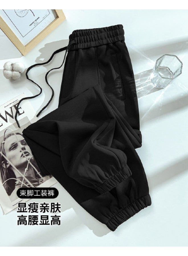 TonLion American Retro Workwear Joggers Women 2025 Spring New Casual Pocket Design Cuffed Sweatpants Women - Image 1