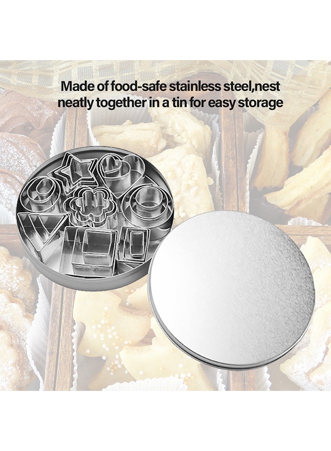 24-Piece Cookie Cutters Silver - Image 3