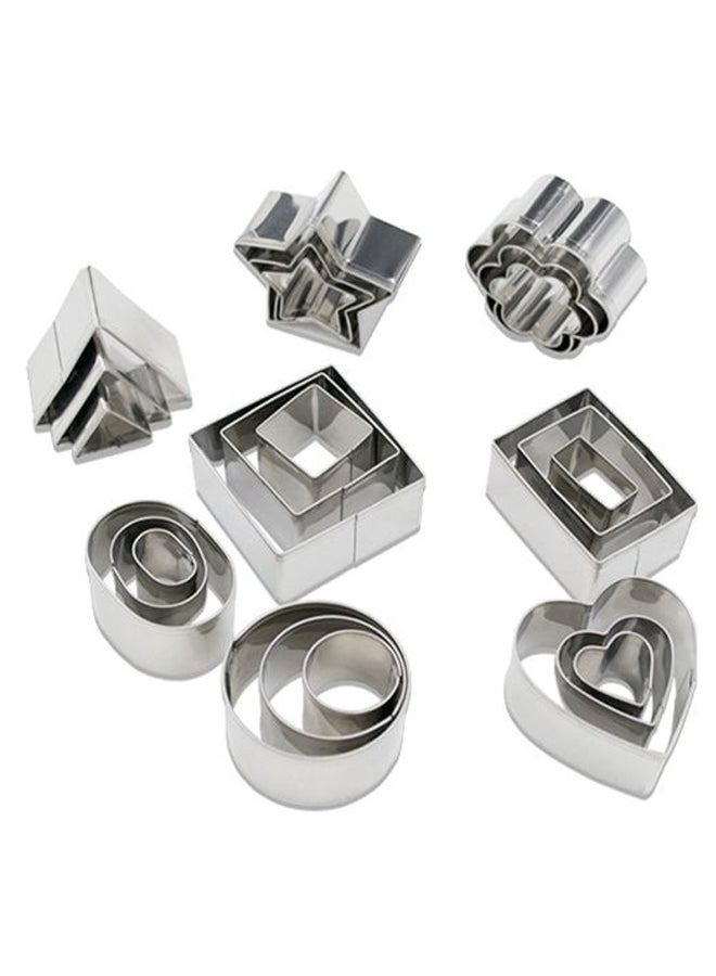 24-Piece Cookie Cutters Silver - Image 1