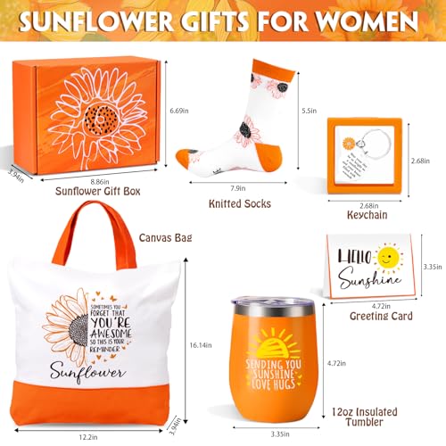 GiftPeak Sunflower Gifts for Women Sending Sunshine Inspirational Gifts Birthday Gift for Women Get Well Soon Gift Basket Thinking of You Care Package for Girls Mom Best Friend Bestie Sister Wife Girlfriend - Image 3