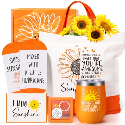 GiftPeak Sunflower Gifts for Women Sending Sunshine Inspirational Gifts Birthday Gift for Women Get Well Soon Gift Basket Thinking of You Care Package for Girls Mom Best Friend Bestie Sister Wife Girlfriend - Image 1