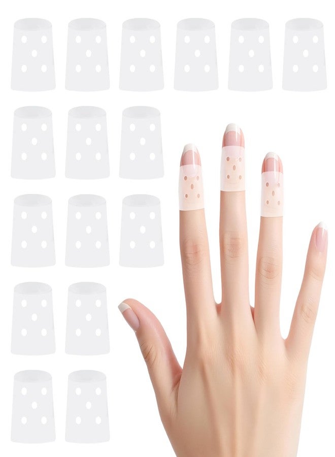 KCMOSGI 16 Pcs Finger Cots with Air Holes, Finger Protectors Finger/Covers, Breathable Finger Covers for Protectors for Wound, Finger Cracking, Trigger Finger Arthritis Pain Relief - Image 1