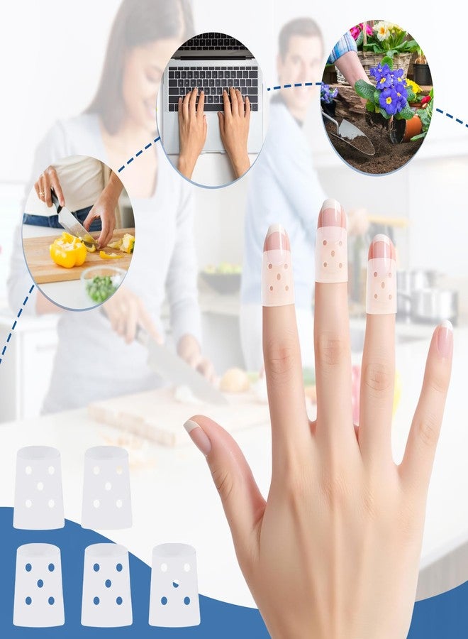 KCMOSGI 16 Pcs Finger Cots with Air Holes, Finger Protectors Finger/Covers, Breathable Finger Covers for Protectors for Wound, Finger Cracking, Trigger Finger Arthritis Pain Relief - Image 5