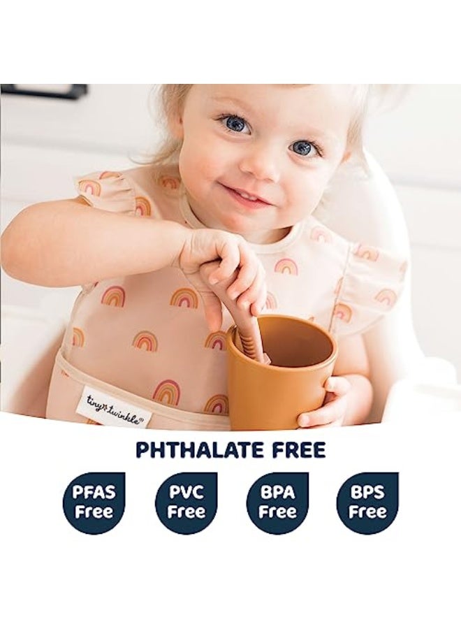 Tiny Twinkle Mess Proof Baby Bib - Waterproof Bib for Baby Boy or Girl - Machine Washable - Adjustable Side Closure - PVC, BPA, & Phthalate Free - Great for Travel - Baby Food Bibs 3 Pack Boho Unicorn - Image 2