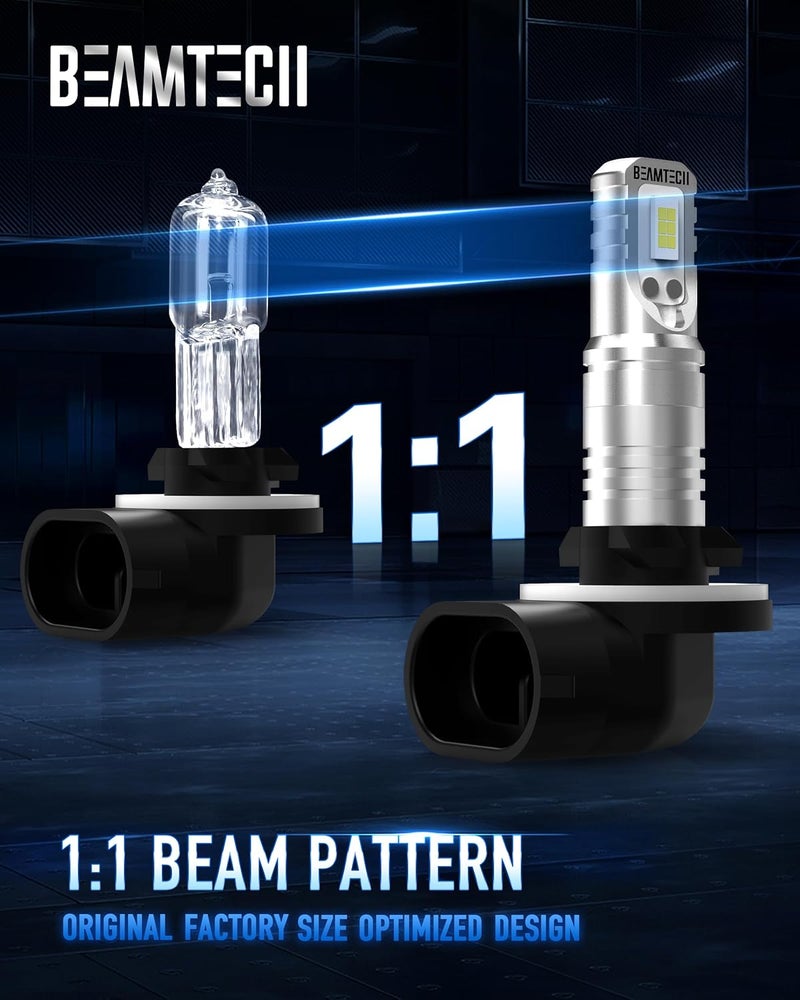 BEAMTECH 881 Fog Light,6500K White 1:1 Size Super Bright Non-Polarity of 2 - Image 3