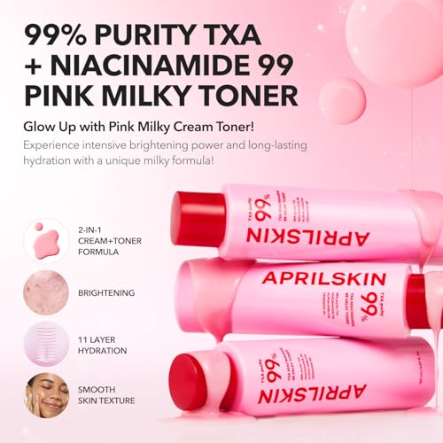 APRILSKIN TXANiacinamide 99 Pink Milky Toner 99 HighPurity TXA 3 Niacinamide 5 for Brightening Highly Concentrated Cream Toner Deep Moisturizing Formula for Dull Skin 507 floz - Image 3
