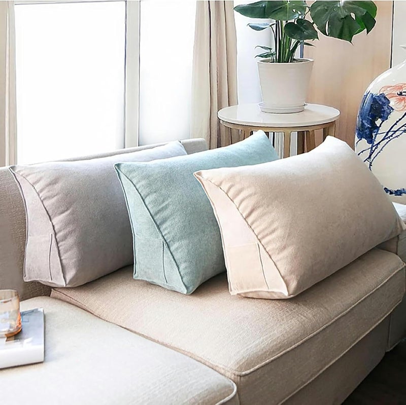 Headboard Pillow Wedge Reading Pillow Solid Color Soft Rest Reading Pillow for Bed Triangle Back Cushion Pillow Sofa Bed Office Chair Rest Pillow Back Support Pillow - Image 2