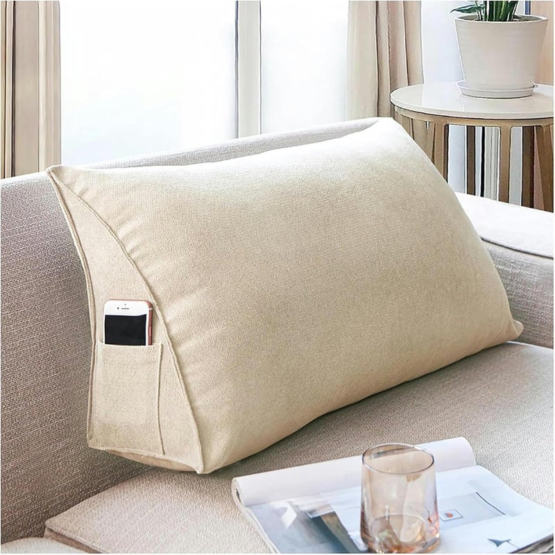Headboard Pillow Wedge Reading Pillow Solid Color Soft Rest Reading Pillow for Bed Triangle Back Cushion Pillow Sofa Bed Office Chair Rest Pillow Back Support Pillow - Image 1