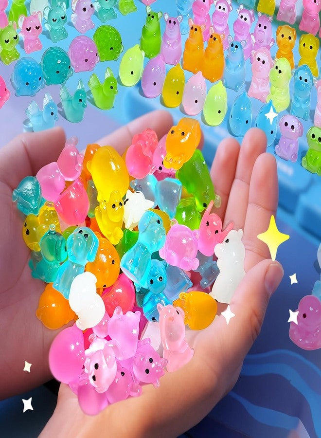LEAFORIA 250 Pcs Luminous Mini Resin Animals, 25 Styles Glow in The Dark Tiny Animal Figurines Bulk for Fairy Garden, Dollhouse, Aquarium Tank, DIY Crafts, Party Favors, Hide and Seek Game - Image 1
