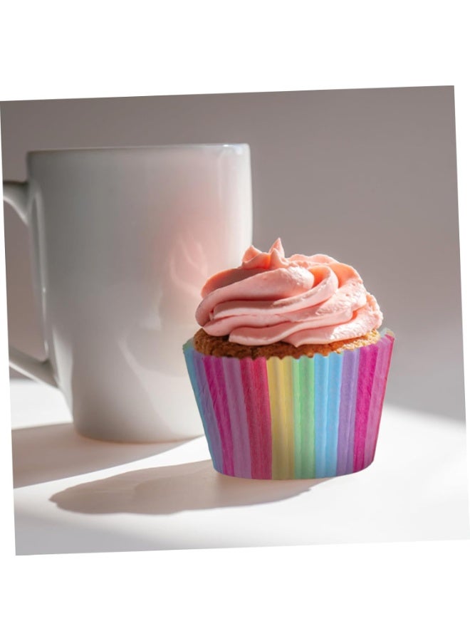 SUNSAR 200Pcs Standard Size Paper Baking Cups Rainbow Cupcake Liners for Birthday Party Muffins Cupcakes Cake Balls and Candies - Image 4