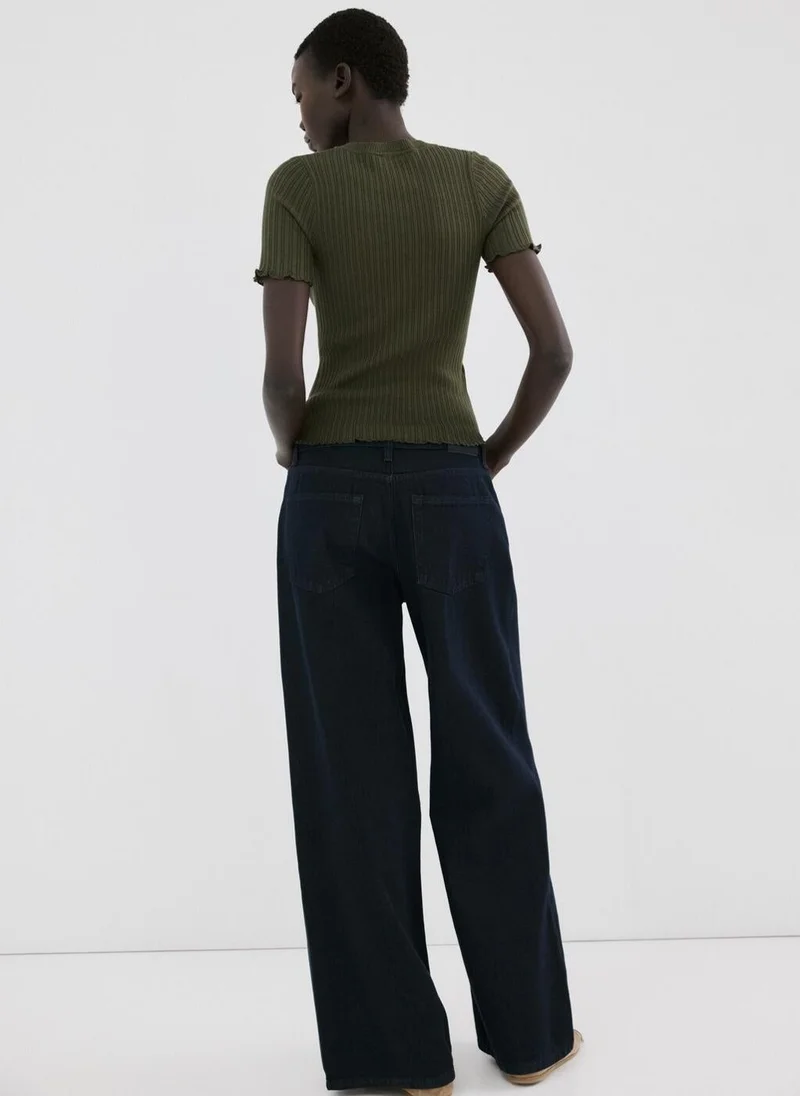 مانجو Ribbed knit t-shirt