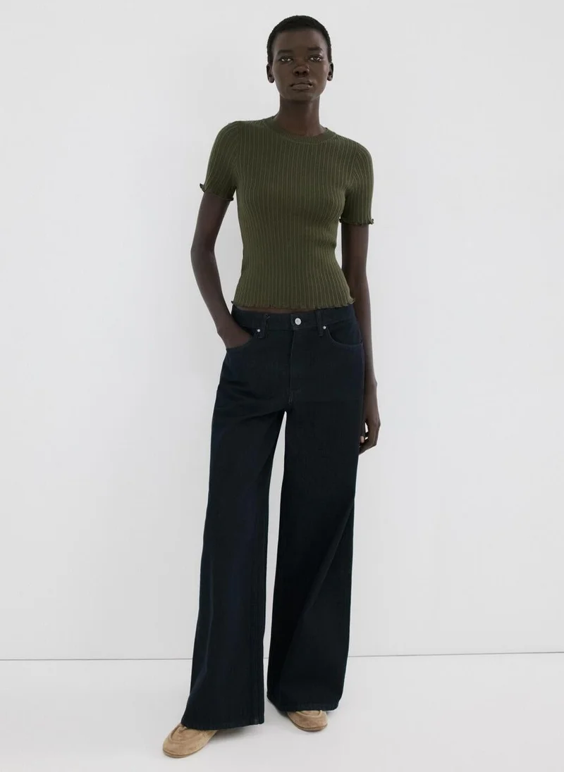 مانجو Ribbed knit t-shirt