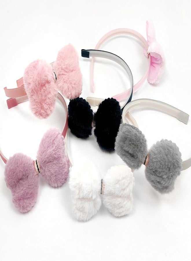 HOMEMATES 6 Pcs Korean Fashionable Fur Non Slip Hairband For Kids & Girls Styling Tools Barrette Thick Thin Short Hair Accessories - Image 2
