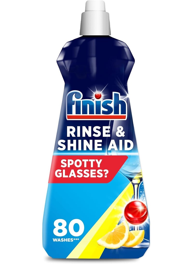 فنيش فينش مساعد شطف وتلميع لغسالة الصحون - حماية من البقع برائحة الليمون المنعش - 400 مل (يكفي حتى 80 غسلة) - Image 1