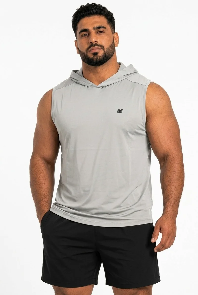 Men's Training Hooded Tank Top Light Grey