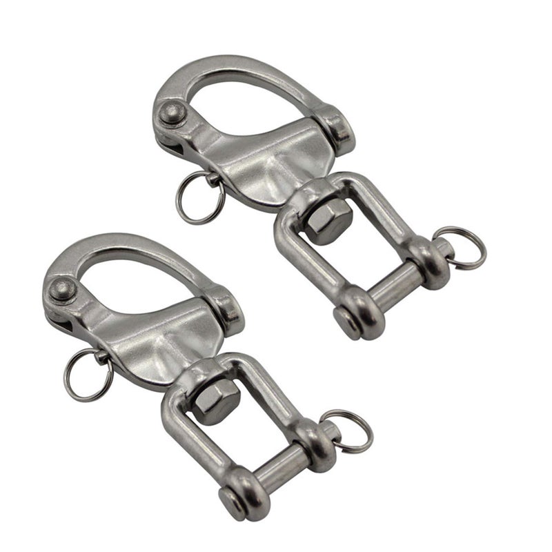 NRC&XRC Pair 2-3/4in(70mm) Jaw Swivel Snap Shackle 316 Stainless Steel for Sailboat Spinnaker Halyard &Diving - Image 1