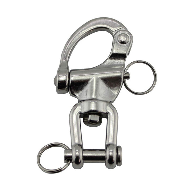 NRC&XRC Pair 2-3/4in(70mm) Jaw Swivel Snap Shackle 316 Stainless Steel for Sailboat Spinnaker Halyard &Diving - Image 3