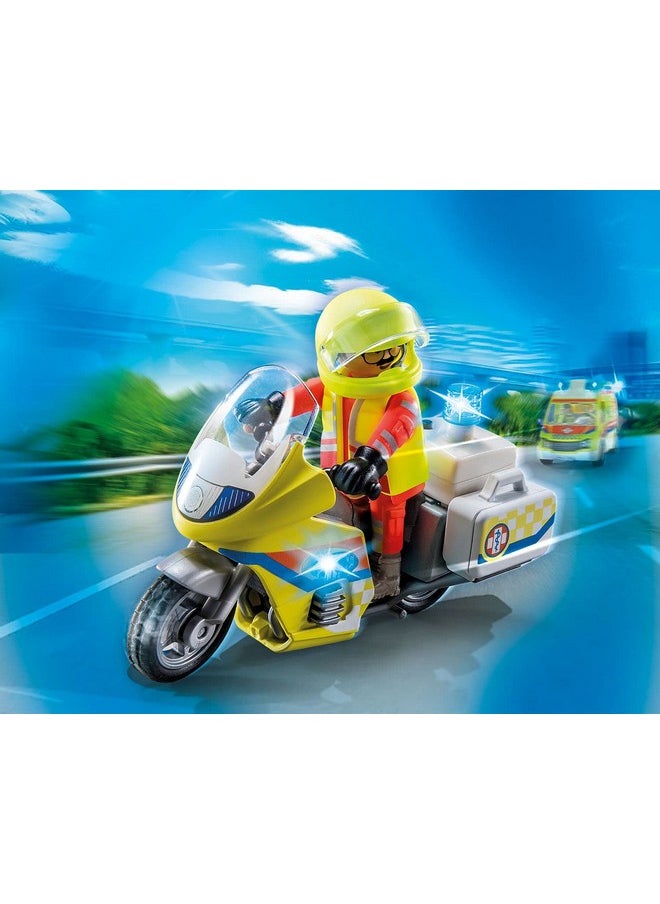Playmobil Rescue Motorcycle With Flashing Light  - Image 4