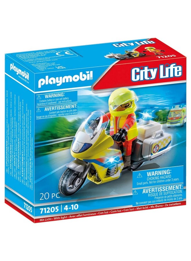 Playmobil Rescue Motorcycle With Flashing Light  - Image 3